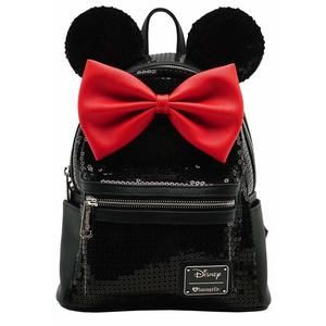 Disney Minnie Mouse Black Sequin Double Strap Shoulder Bag Purse :'D